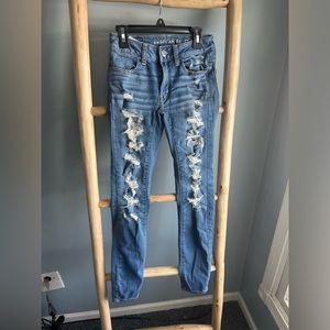 American Eagle mid rise skinny jeans.